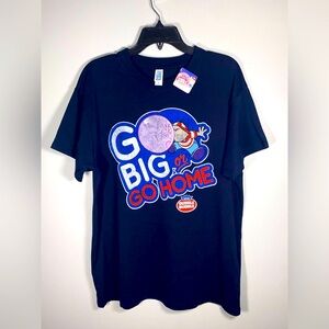 Double Bubble Image Navy Blue 'Go Big or Go Home' Shirt.